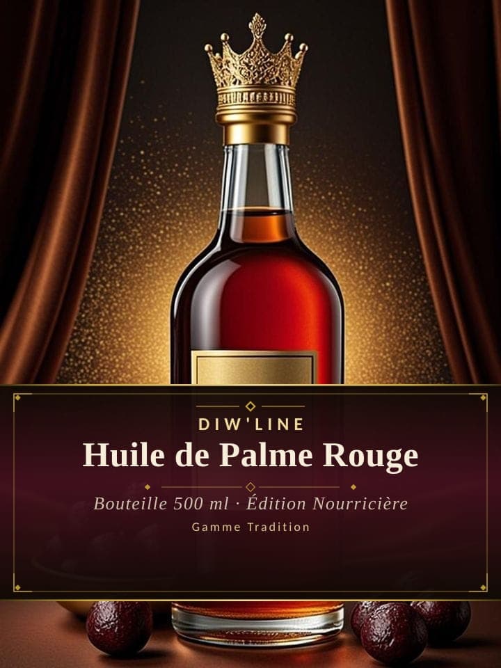 Huile de Palme Rouge — Bouteille 500 ml, Édition Nourricière (référence DL-006)
