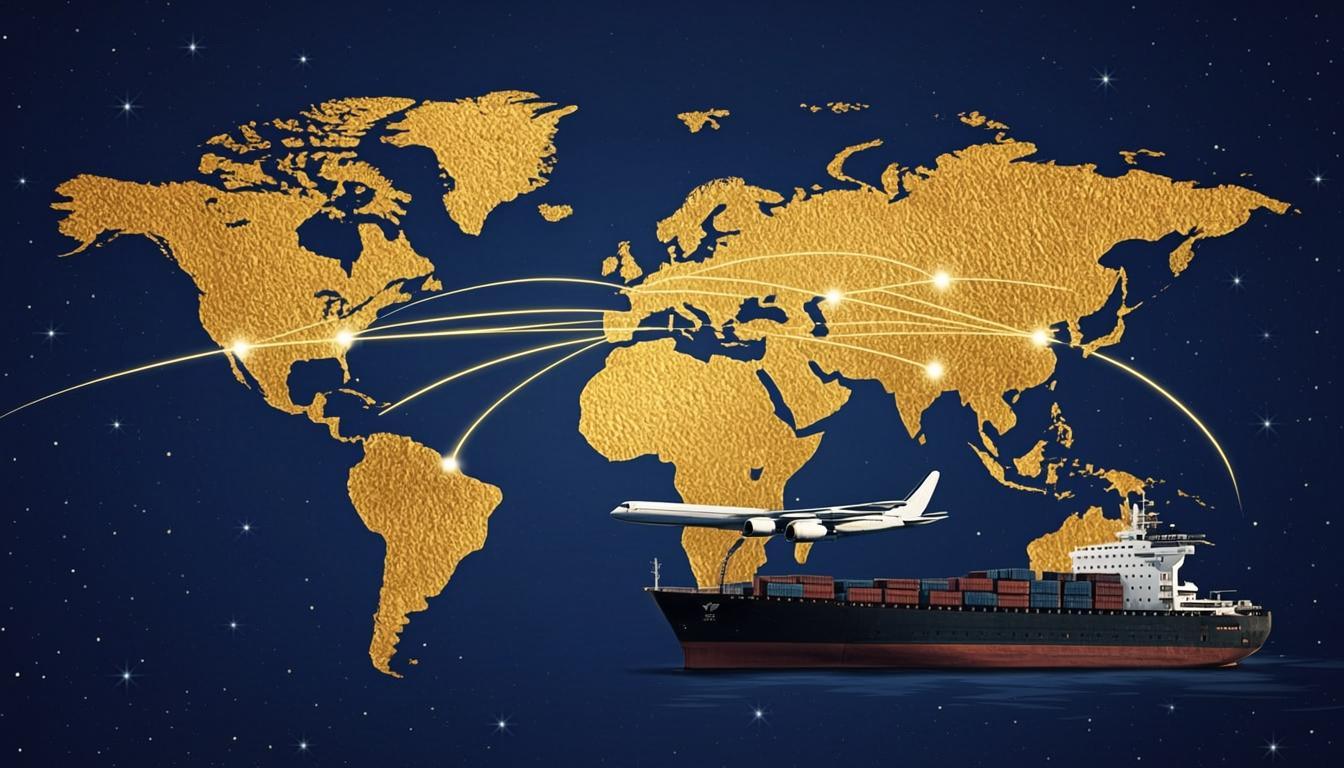 Carte dorée des exportations DIW'LINE à travers le monde