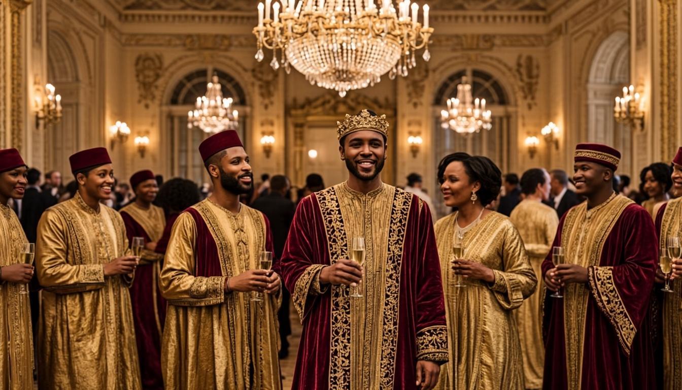 Célébration royale de la Maison DiwLine — noblesse sénégalaise en boubous d'or